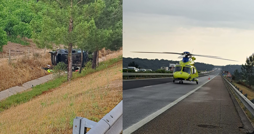 Despiste na A13 provoca quatro feridos e obriga a acionar Helicóptero do INEM