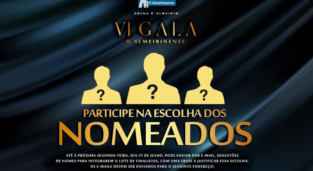 Sugestões abertas para a escolha dos nomeados para a VI Gala O ALMEIRINENSE