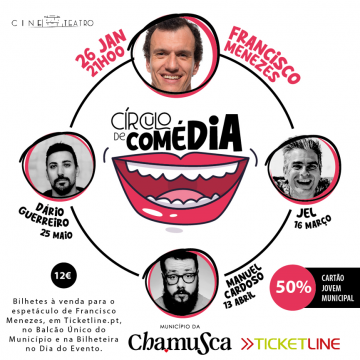Cineteatro da Chamusca recebe até maio Círculo de Comédia de Stand Up Comedy