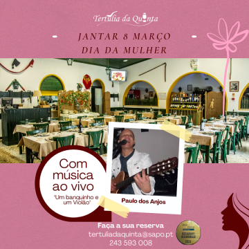 Tertúlia da Quinta celebra o Dia Internacional da Mulher com menu exclusivo e música ao vivo