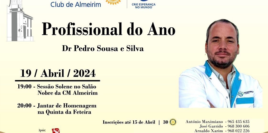 Pedro Sousa e Silva é o profissional do ano para Rotary Club de Almeirim