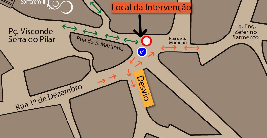 Requalificação do Largo Eng. Zeferino Sarmento condiciona trânsito em Santarém