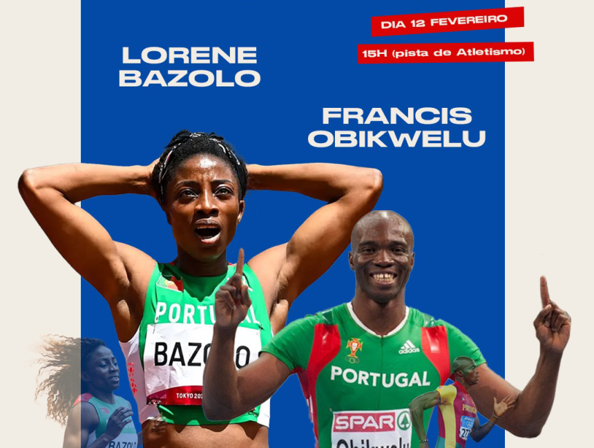 Lorene Bazolo e Francis Obikwelu no Mega Sprinter de Almeirim