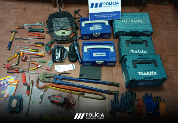 PSP recupera material furtado e identifica suspeitos