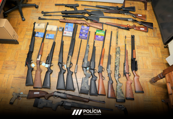 PSP apreende 30 armas e 245 munições a operador económico durante fiscalização em Santarém